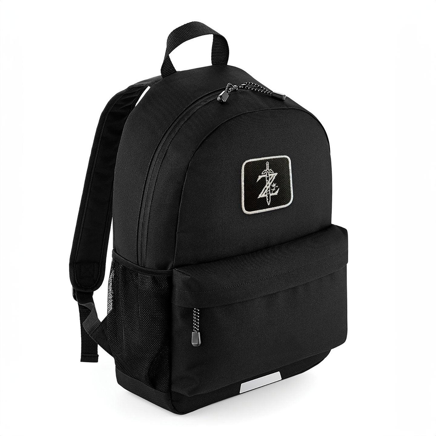 Black Backpack with Legend of Zelda Embroidered Patch